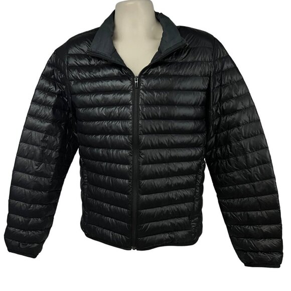 Adidas Varilite Mens Black Duck Down Puffer Zip Up Jacket Medium Pockets Unisex - Picture 2 of 13